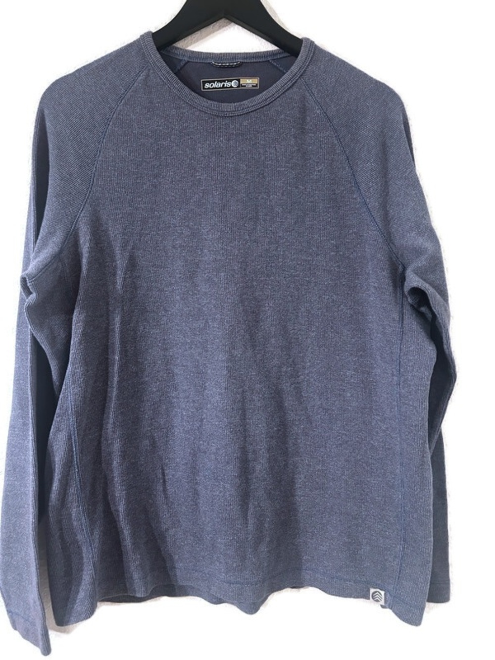 solaris Men’s Thermal Base Layer Long Sleeve Shirt Blue Size Medium